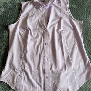 Eddie Bauer Light Purple Sleeveless Button-Down Shirt